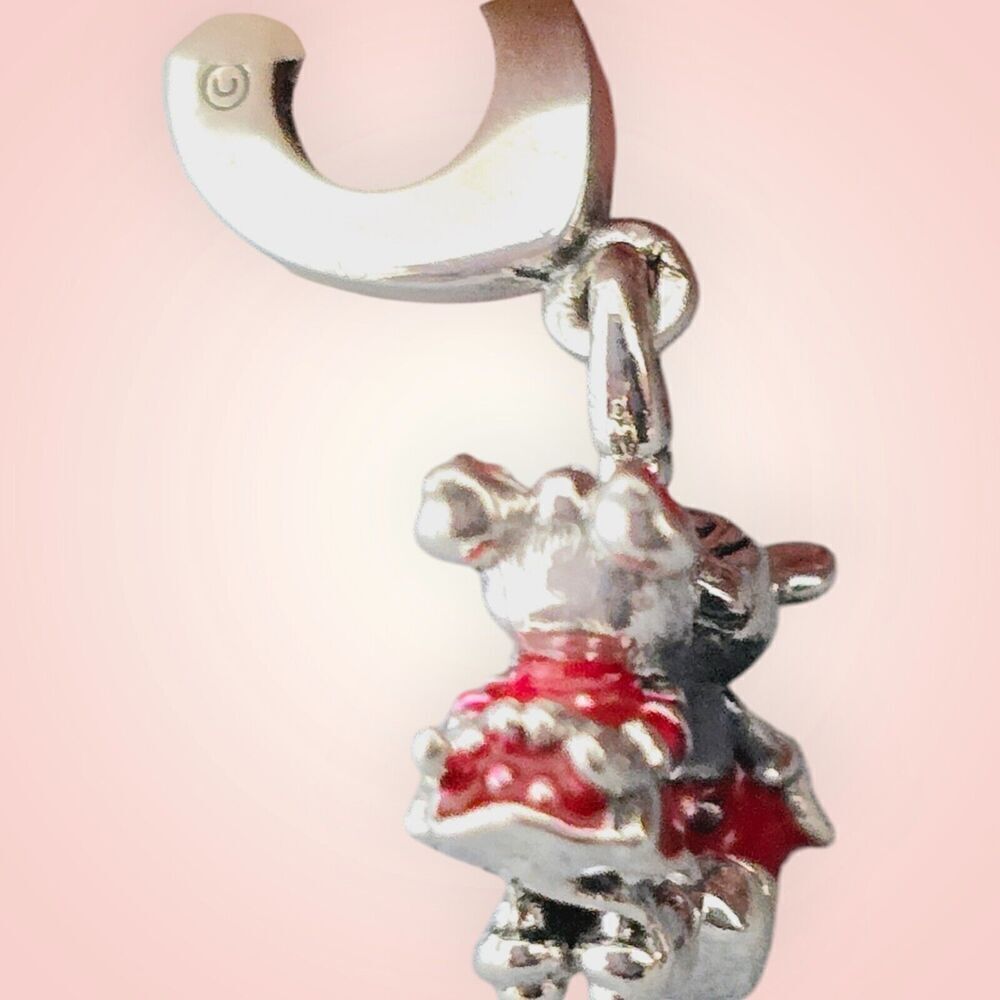 Pandora Charm Mickey and Minnie Mouse Kissing Dangle #790075C01 - Picture 6 of 8